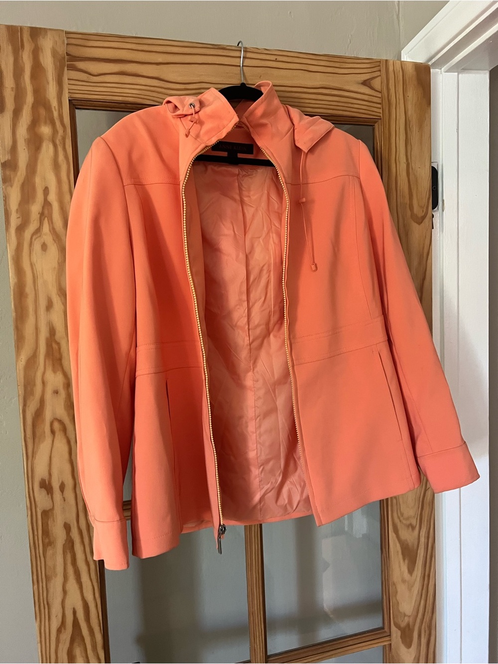 Anne Klein Coral Zip-Up Hooded Utility Jacket